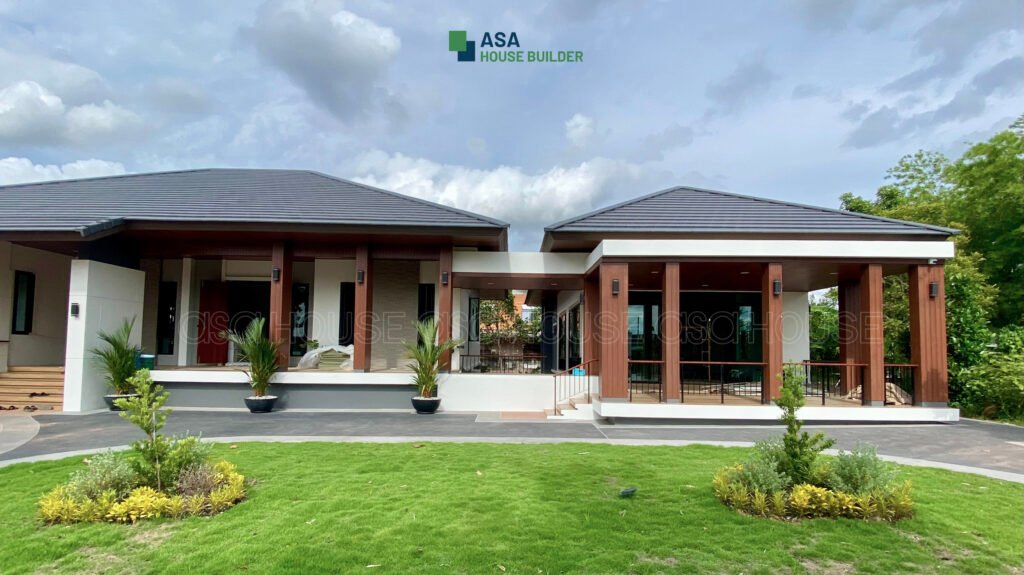 ผลงานบ้านคุณภาณุวัฒน์ บ้านชั้นเดียวสไตล์รีสอร์ต