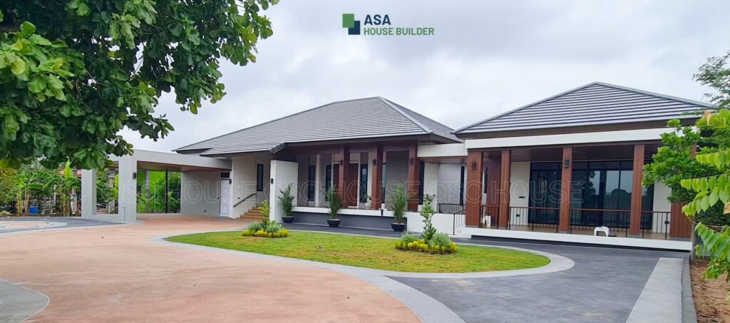 ผลงานบ้านคุณภาณุวัฒน์ บ้านชั้นเดียวสไตล์รีสอร์ต