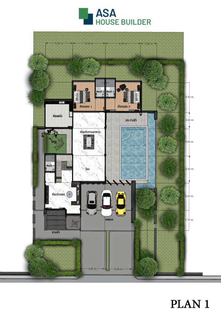 ASA-MD01 แบบบ้าน 3 ชั้น ชั้น 1