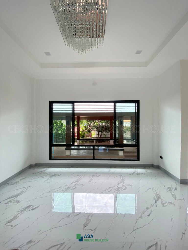 ผลงานบ้านคุณภาณุวัฒน์ บ้านชั้นเดียวสไตล์รีสอร์ต