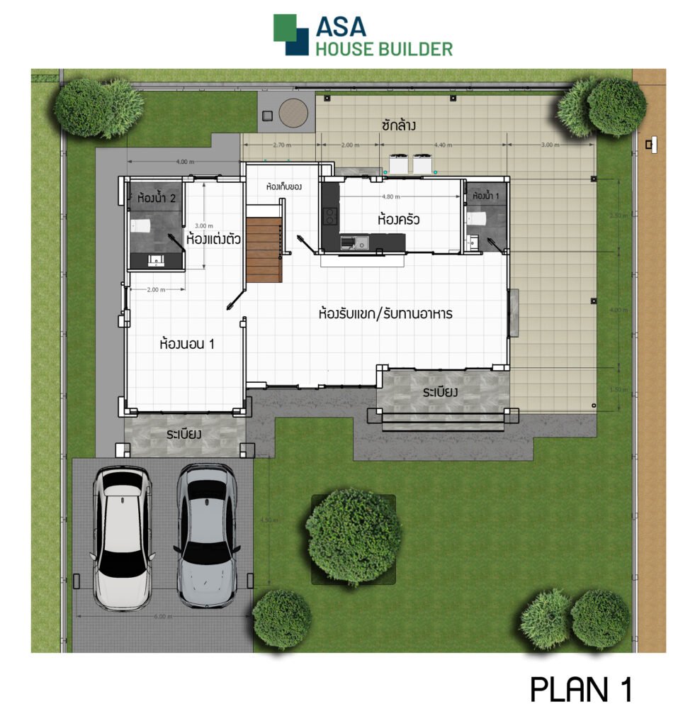 แบบ้าน 2 ชั้น ASA-ND02 ชั้น 1