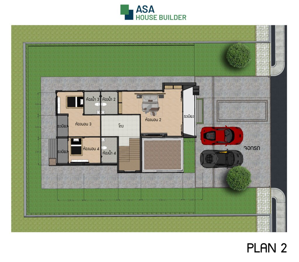 แบบบ้าน 2 ชั้น ASA-MD02 ชั้น 2