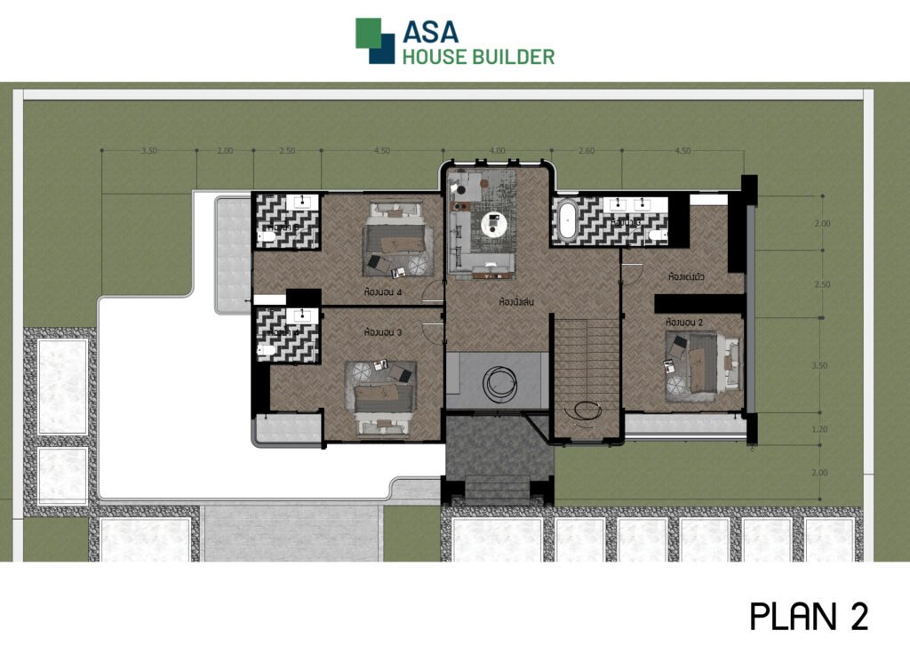 แบบบ้าน 2 ชั้น ASA-CS03 ชั้นที่ 1